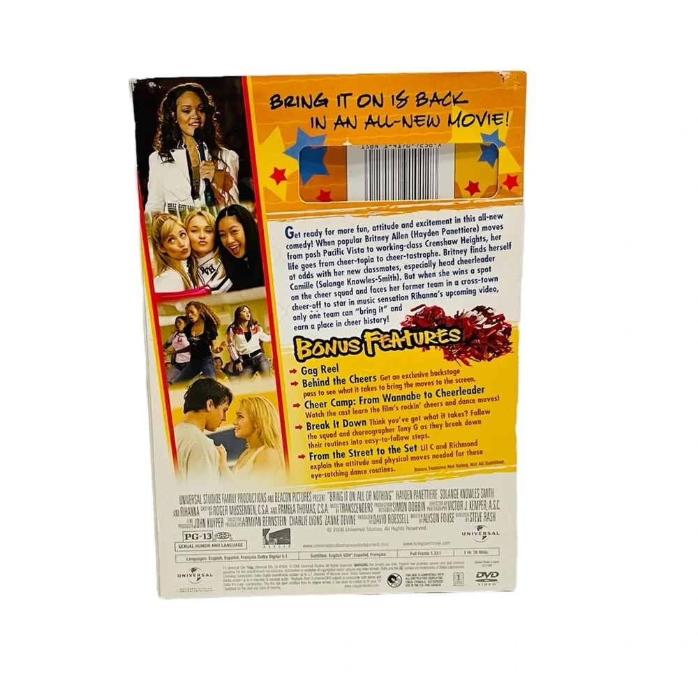 BRING IT ON ALL OR NOTHING DVD Movie Cheerleading High school Rihanna PG-13 - Picture 2 of 7